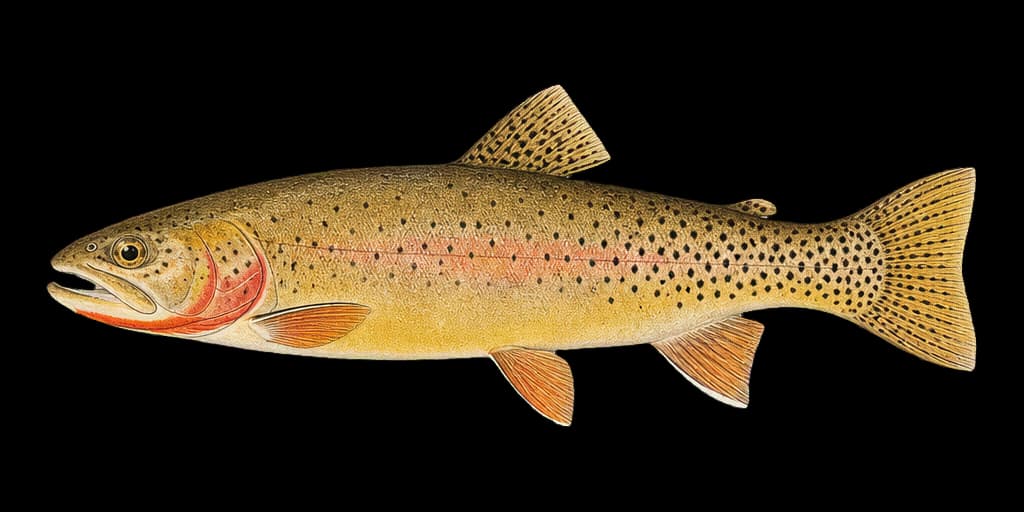 Vintage illustration of a San Juan-lineage cutthroat trout